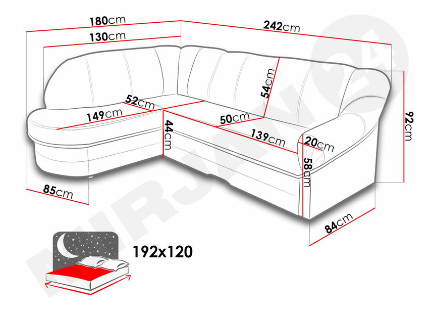 Kutna garnitura Basil (D) (Nevada 4 + Nevada 6)