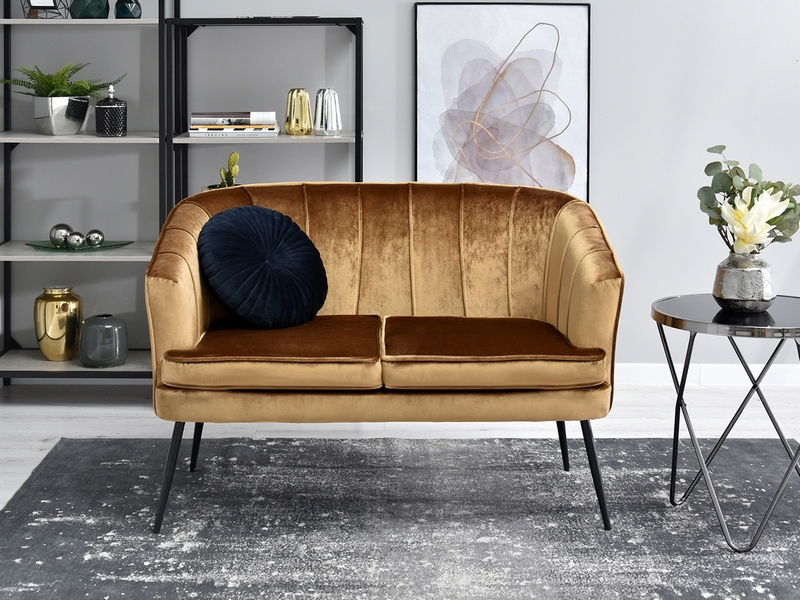 Pohovka Etimee S (zlatá + čierna)