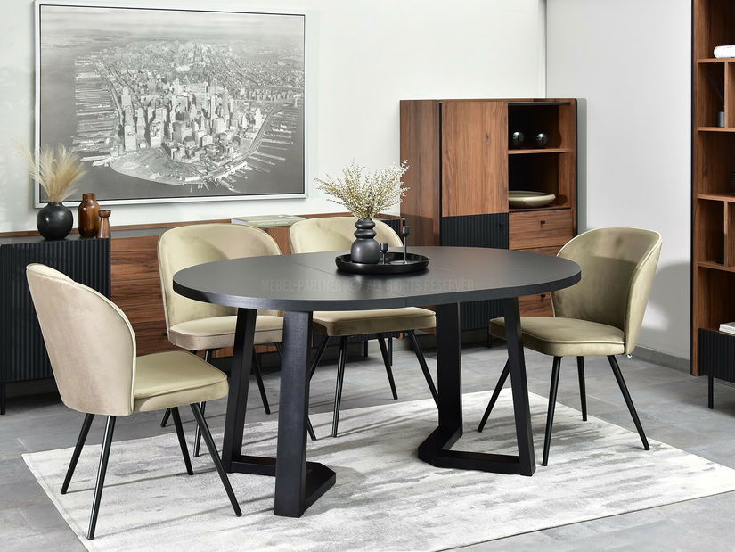 Blagovaonski stol Aceptar (crna + krem)