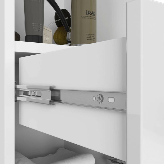 Kúpelňová skrinka Fulgor 2D 1SZ 1W (biela + lesk biely)