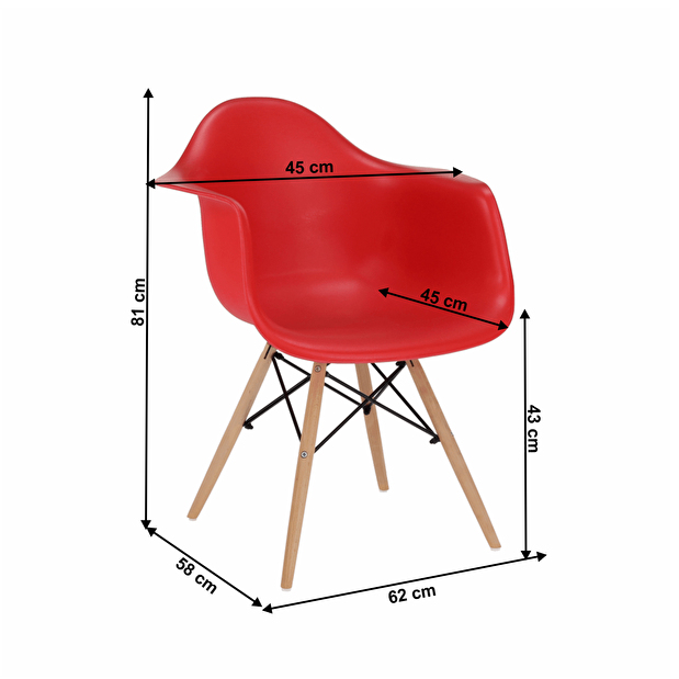 Blagovaonska stolica Damiron PC-019 (crvena) 