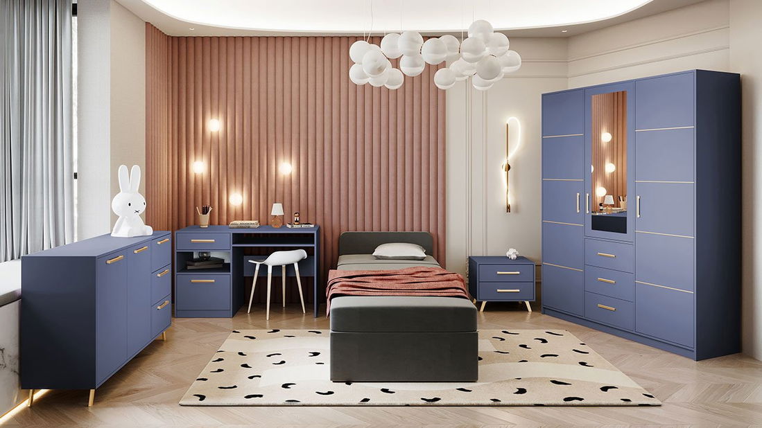 Namještaj za studentsku sobu Lenona I (plava + zlatna)