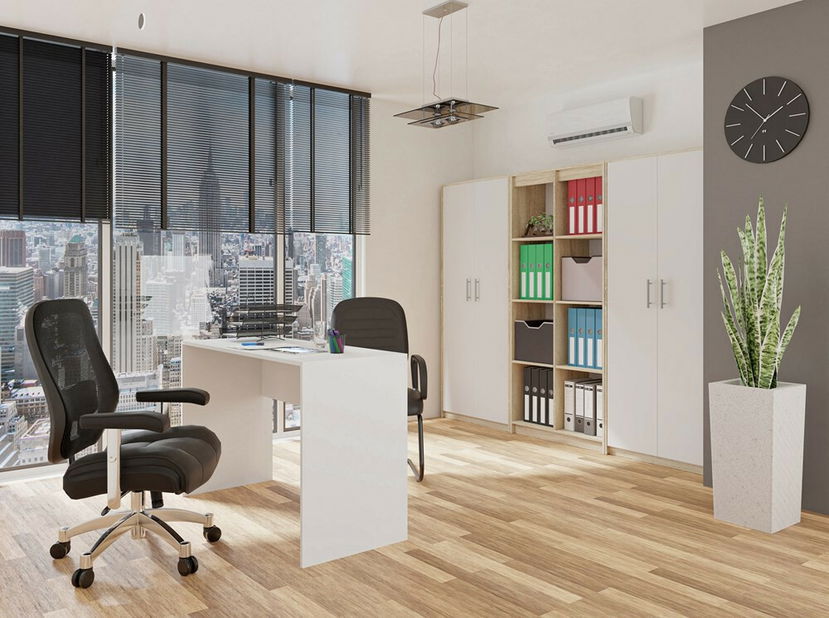 Policová skriňa Obtenidas 1 (biela + dub sonoma)