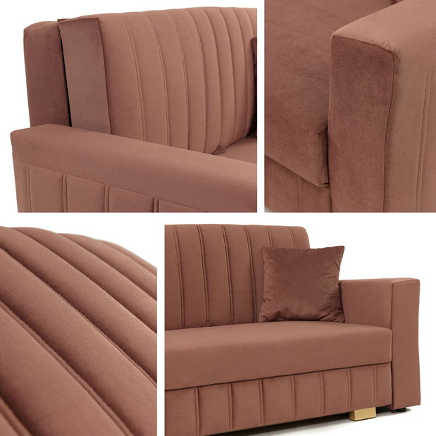 Rozkladacia pohovka Carivia Glam II (sivá) (s úl. priestorom)