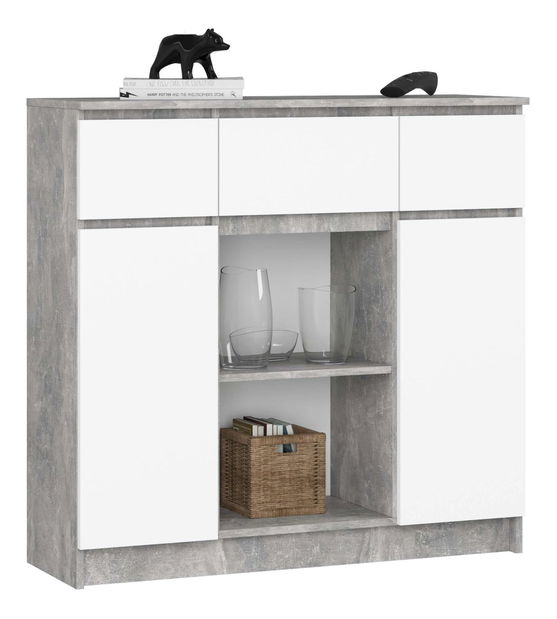 Comodă Kalista VII (beton + Alb)