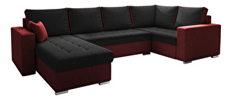 U-alakú sarok kanapé Lamont (fekete + piros) (J)