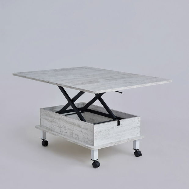 Konferenčný stolík na kolieskach Dia (Biela)