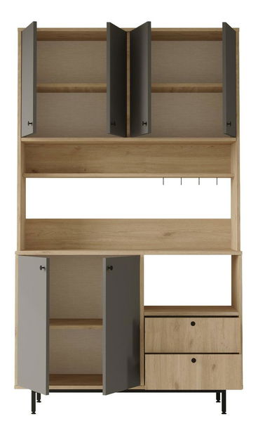 Dulap cu rafturi Rebutia 7 (stejar + antracit)