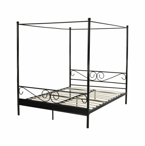 Franciaágy 160 cm Anabella (fekete)