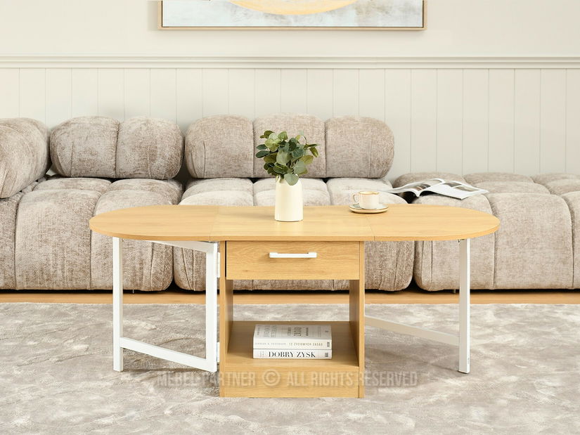 Măsuță de cafea Entrana (stejar + alb)