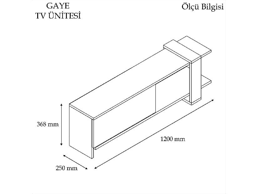 TV stolík/skrinka Dutudo (orech + biela) 