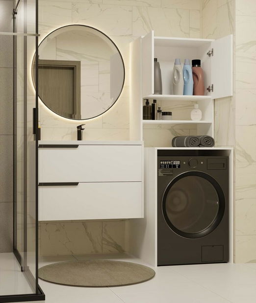 Szekrény mosógéphez Perdieron 3 (fehér)