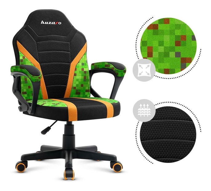 Dječja gaming stolica Rover 1 (crna + zelena)