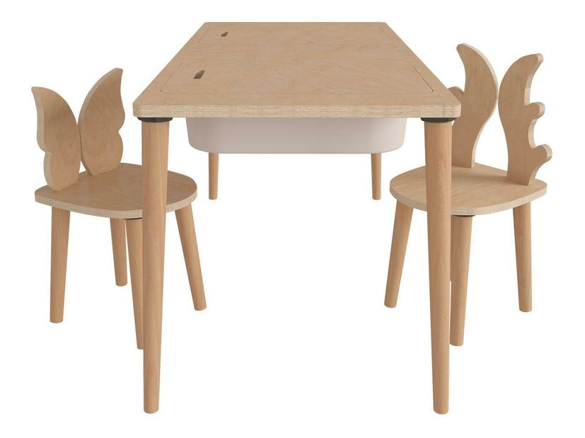 Dječji kreativni stol s 2 stolice Tevenko 1 (breza)