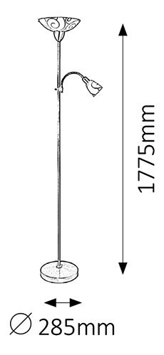 Állólámpa Harmony Lux 4091 (szatén króm + fehér minta)