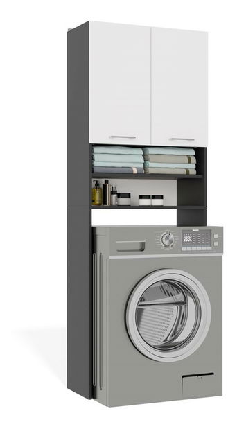 Szekrény mosógéphez Perdieron 1 (antracit + fehér)