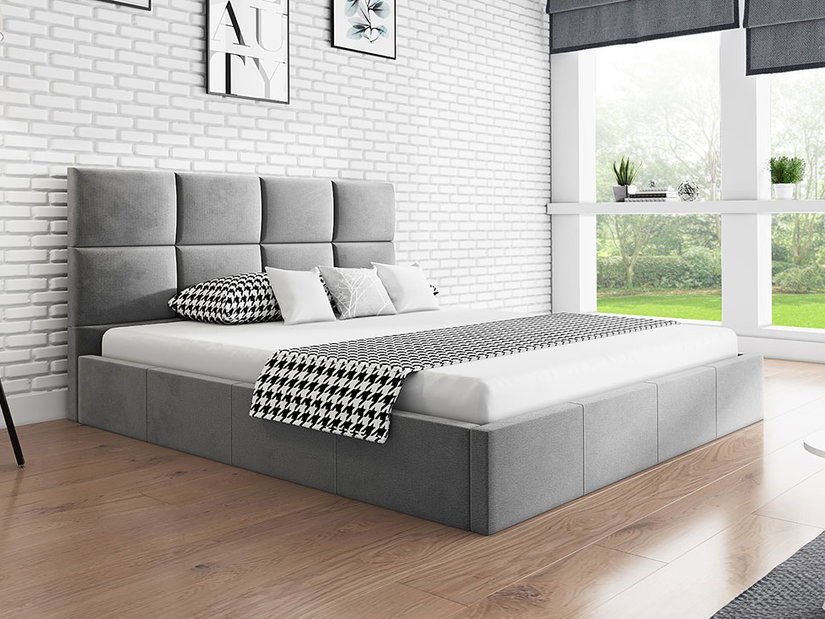 Manželská postel Slavio 1 140 cm (svetlosivá) (s roštom a úl. priestorom)