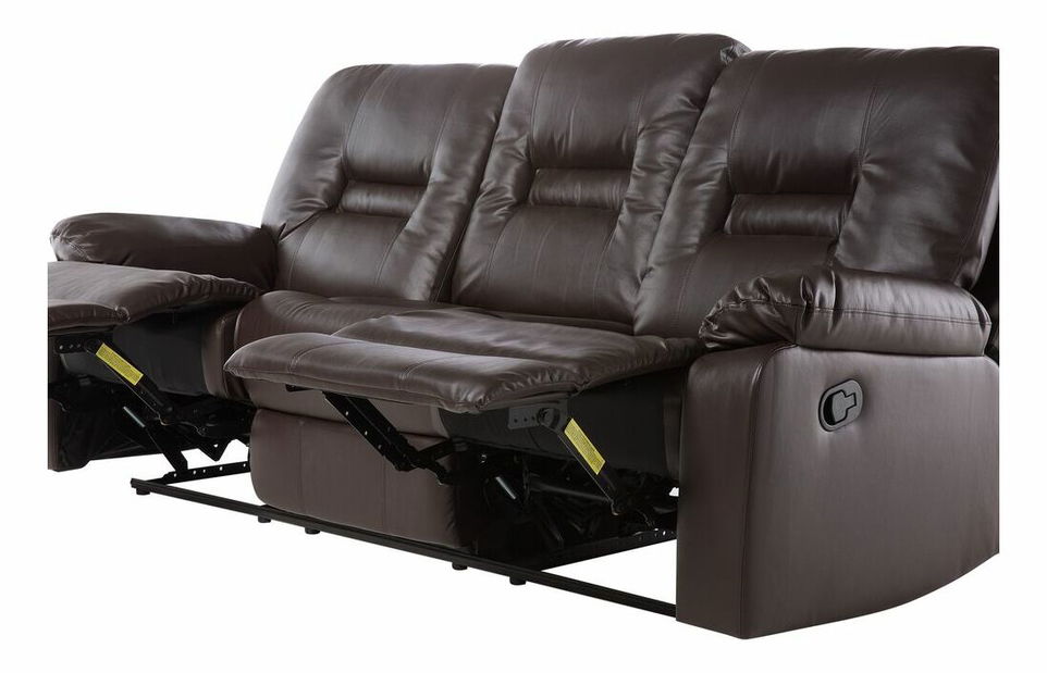 Canapea 3 locuri Barnet 2 (piele sintetică) (maro) 