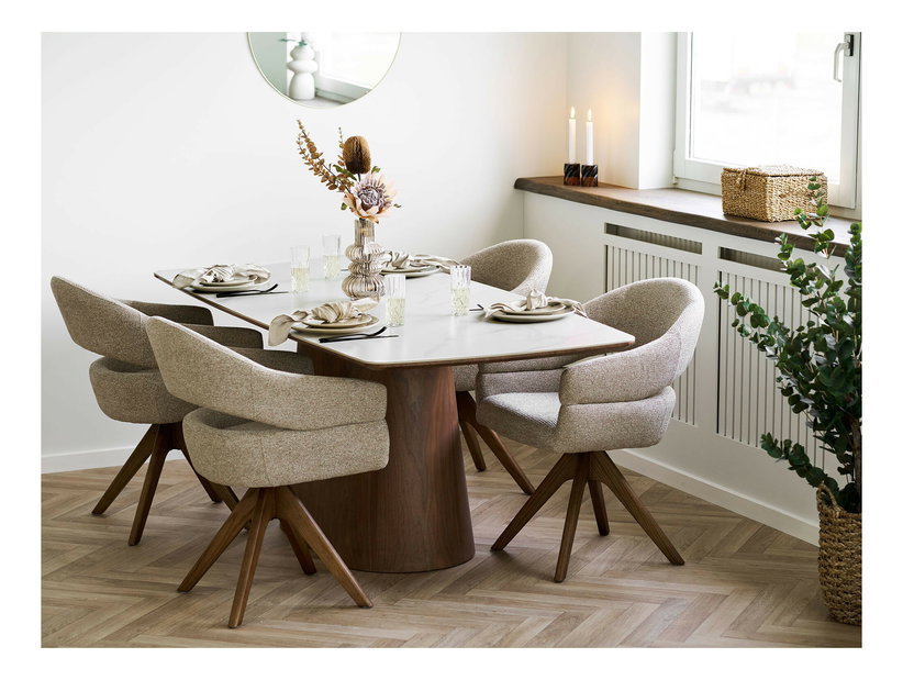 Blagovaonski stol Nealina 3 (bijela + tamnosmeđa)