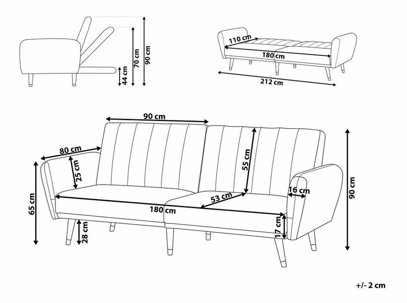 Pohovka trojsedačka VIMMER (svetlosivá)