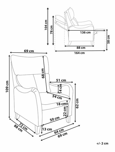 Fotel Tertius (rózsaszín) 