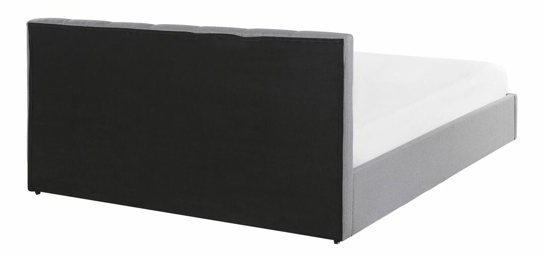 Manželská posteľ 180 cm DARGAN (sivá) (textil) (s roštom a úl. priestorom)