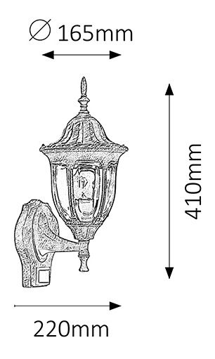 Iluminat pentru exterior Milano 8370 (antic auriu)