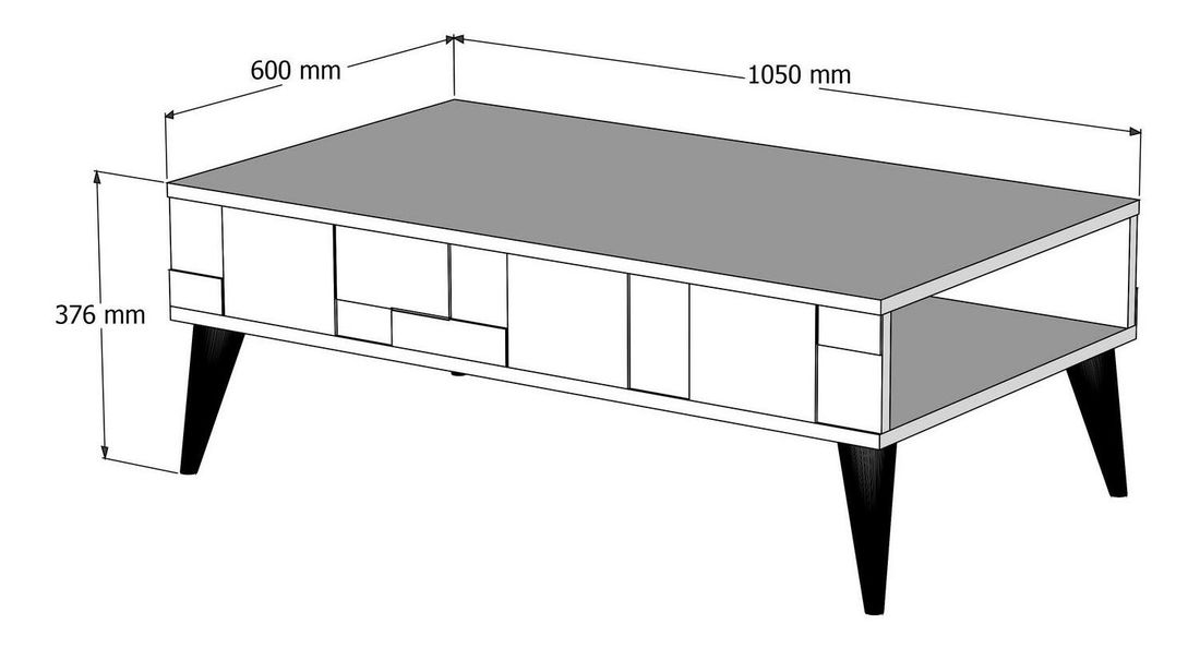 Masă de cafea Madre (Nuc + Negru)