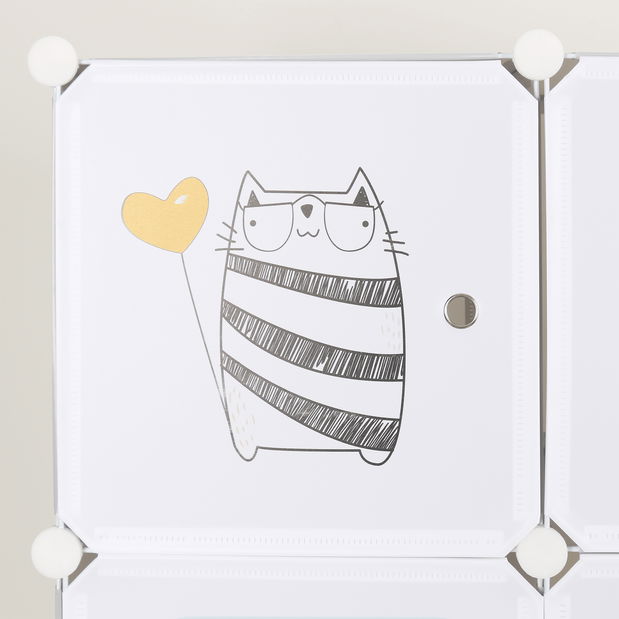 Detská modulárna skriňa Rover (sivá + detský vzor)