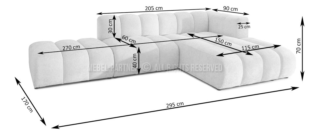 Sarokkanapé Organice (krém + fekete)