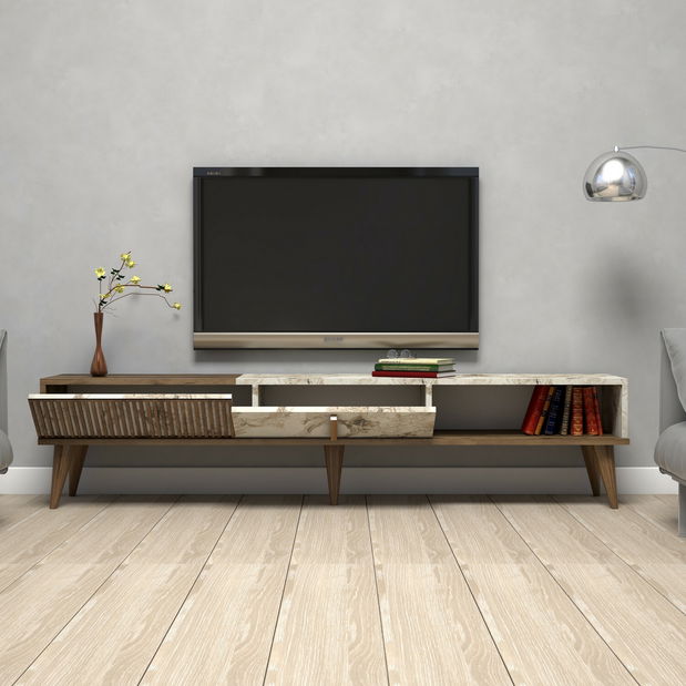 Masă TV/Dulap Millano 1 (nuc + alb)