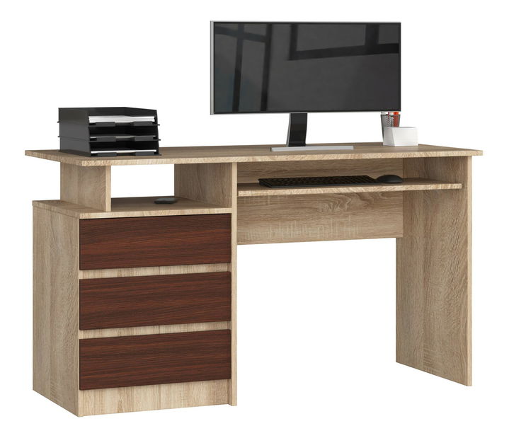 PC asztal Bronte (szonoma tölgy + wenge)