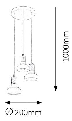 Závesné svietidlo Holly 5949 (biela + buk)