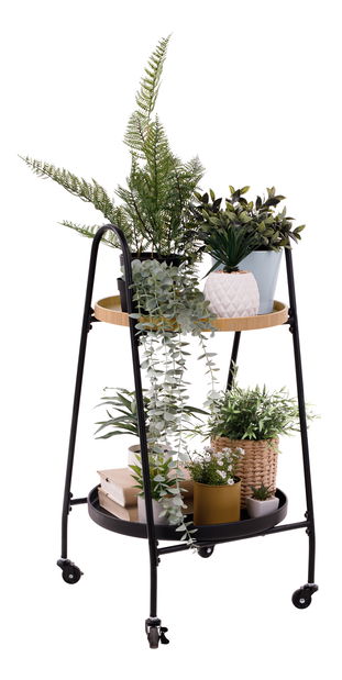 Servírovací vozík Gabir (dub + čierna)