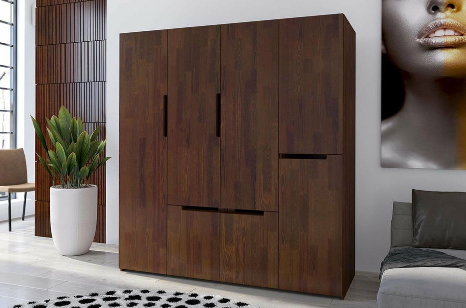 Šatníková skriňa Larsos 4D5S (borovica)