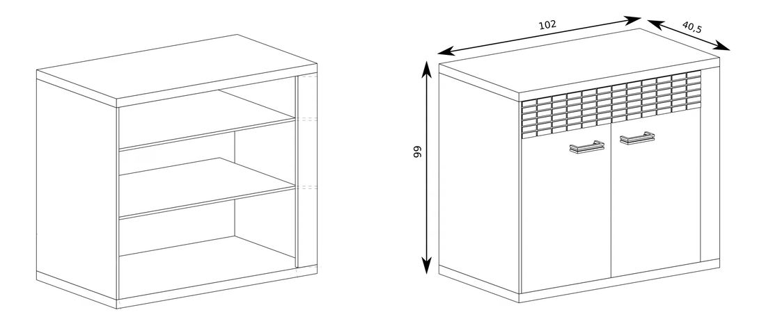 Comodă Nature 07 (cu iluminat LED) (Stejar ribbeck)