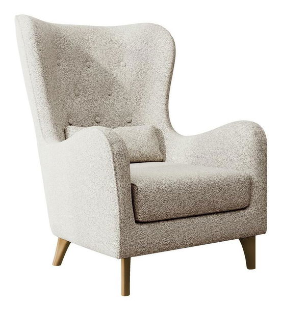 Fotelja s tabureom Calimero II (krem + bukva)