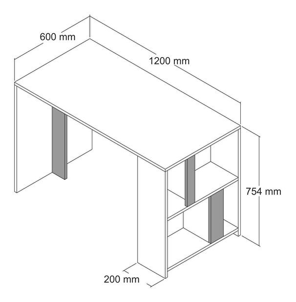 PC asztal Limba (dió + antracit)