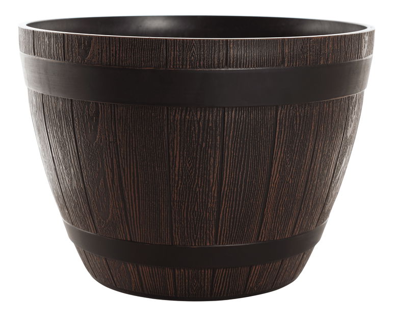Plastový kvetináč Montreal Typ 1 (hnedý + vzor drevo)