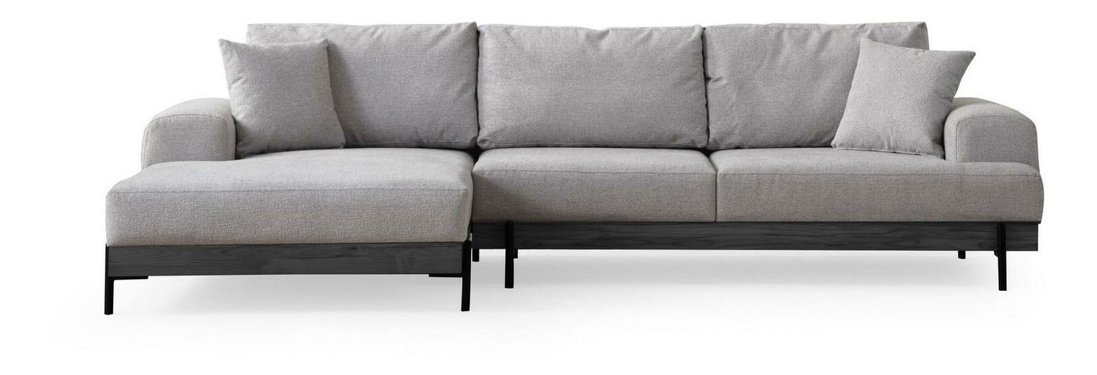 Rohová sedačka Etorella (L) (sivá + čierna)