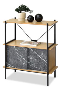 Regál Almasa A2 (čierny mramor + čierna)