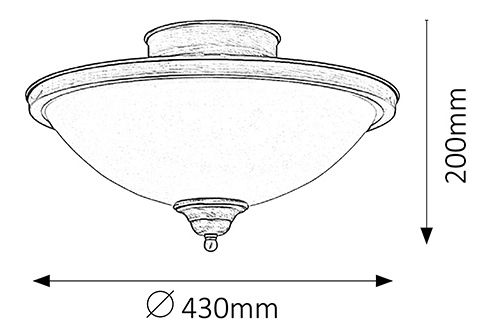 Stropné svietidlo Elisett 2759 (bronzová + biela)