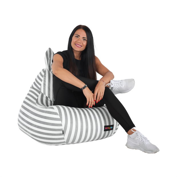 Sedací vak Lampo (sivá + biela)