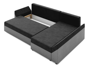 Rohová sedacia súprava U Destiny U (čierna + sivá)