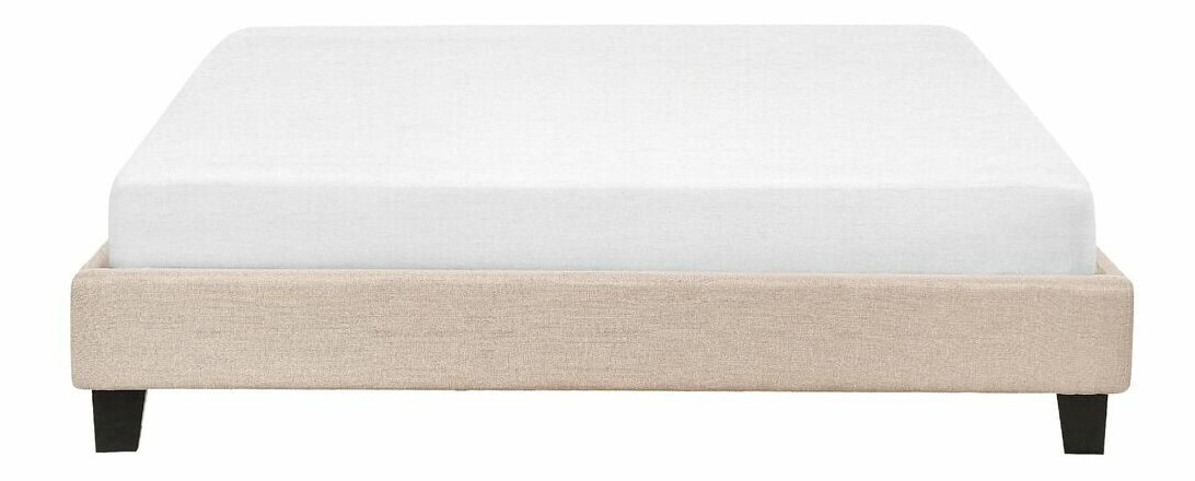 Manželská posteľ 160 cm ROXENNE (s roštom) (béžová)