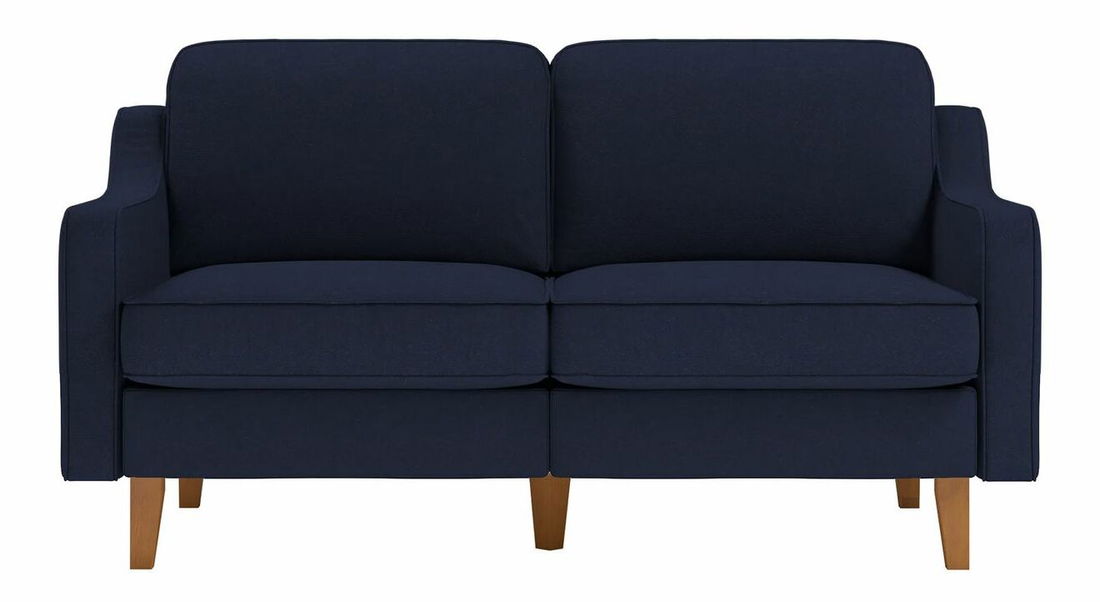 Pohovka dvojsedačka Robia 2 (tmavomodrá + orech)