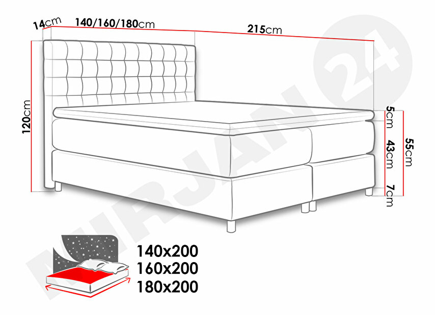 Manželská posteľ 160 cm Korti (inari 81) *výpredaj