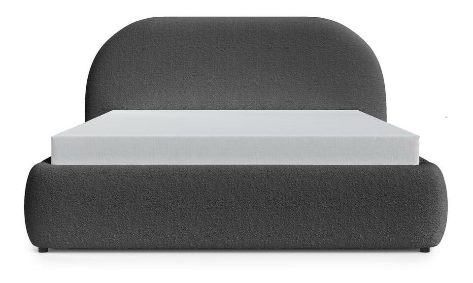 Pat matrimonial 140 cm Olivo P (cu somieră) (cu sp. depozitare) (gri închis + negru)