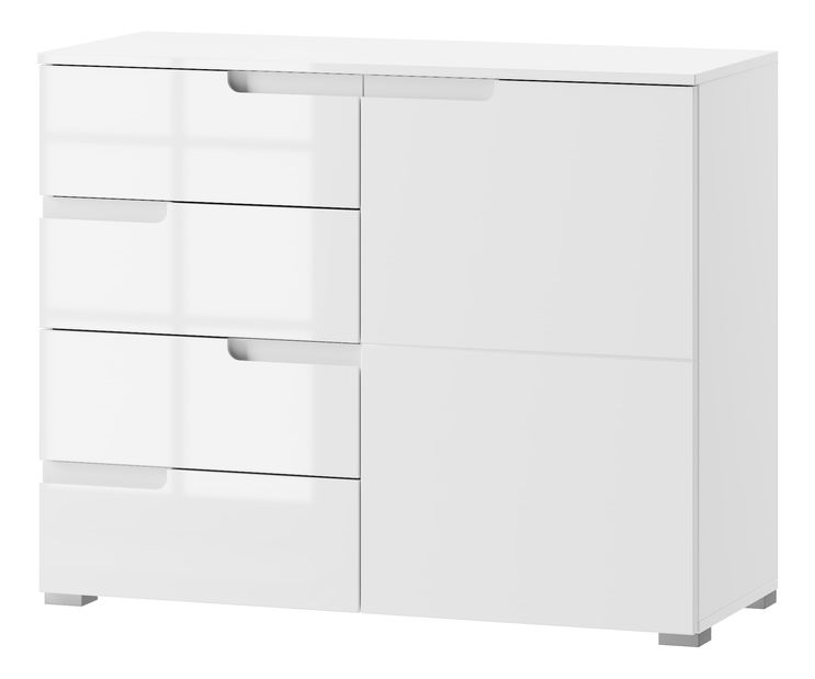 Komoda Sallosa 5 (bijela + bijeli sjaj)