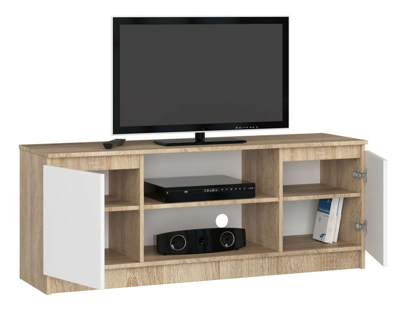 Masă TV Dariel (stejar sonoma + alb)